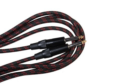 STANDS & CABLES GC-039-3 кабель в тканевой оплетке инструментальный Jack-Jack,3 м. разъемы позолоч фото 2