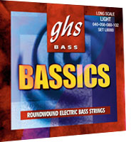 GHS STRINGS L6000 BASSICS набор струн для бас-гитары, никелированная сталь, 040-102