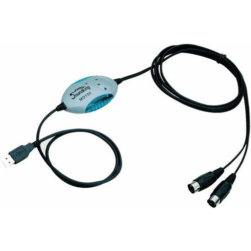 Soundking MD100 кабель USB-MIDI, DIN5 x 2- USB, Windows PC, MAC, длина 1 метр