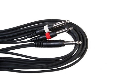 STANDS & CABLES YC-009-5 кабель распаянный Jack 6,3мм стерео 2xJack 6.3 мм. моно, длина 5 м. фото 2