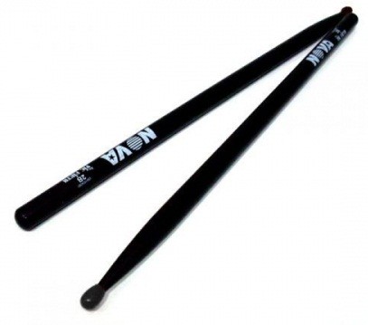 VIC FIRTH N2BB - барабанные палочки 2B с деревянным наконечником, цвет - черный, материал - орех, длина 16 1/4', диаметр 0,630',