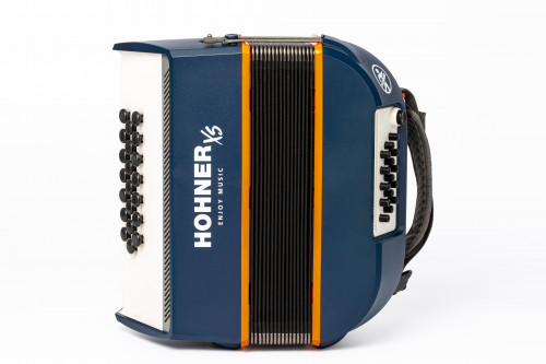 HOHNER XS (A2950) детский кнопочный аккордеон, гриф B, цвет синий/оранжевый фото 5