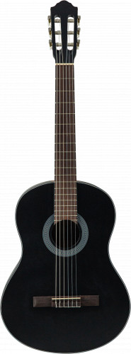 FLIGHT C-100 BK 4/4 классическая гитара 4/4, верхн. дека-ель, корпус-сапеле, цвет черный фото 2