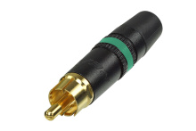 Neutrik Rean NYS373-5 кабельный разъем RCA корпус черный хром, золоченые контакты,зеленая маркировоч