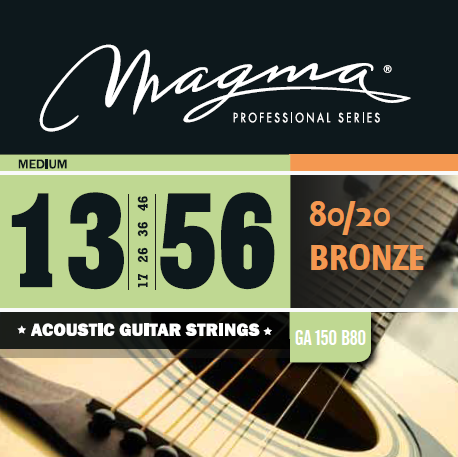 Magma Strings GA150B80 Струны для акустической гитары Серия: Bronze 80-20 Калибр: 13-17-26-36-46