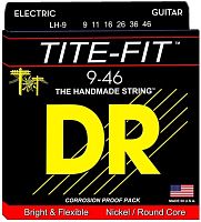 DR LH-9 серия Tite-Fit для электрогитары, никелированные, Light to Medium (9-46)