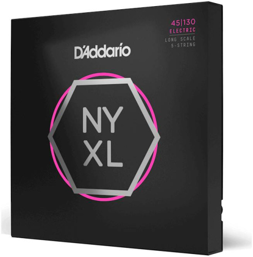 D'Addario NYXL45130 струны для бас-гитары, Long Scale, Reg Light, 45-130