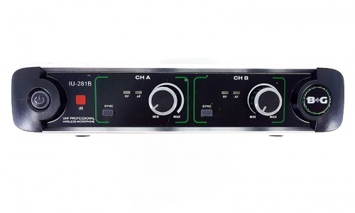 B&G IU-281B Радиосистема вокальная, UHF, 3 предустановленных группы частот по 2 частоты, 2 ручных микрофона фото 4