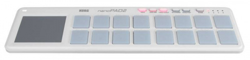 KORG NANOPAD2-WH портативный USB-MIDI-контроллер, 16 чувствительных к скорости нажатия пэдов, тачпэд, кнопки Hold, Gate Arp, Touch Scale, Key/Range, S фото 4