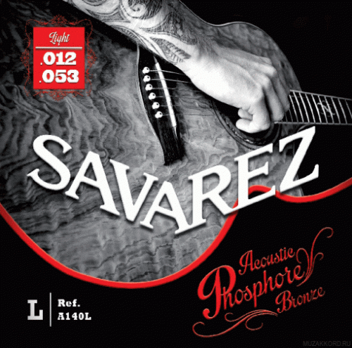 SAVAREZ A140L струны для акустической гитары (12,16,24,32,42,53), фосфор бронза, легкие