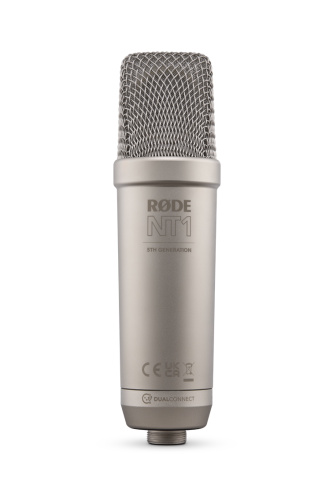RODE NT1 5th Generation Silver серебристый студийный микрофон с 1" конденсаторным капсюлем HF6, диаграмма направленности кардиоида, уровень собственно фото 2