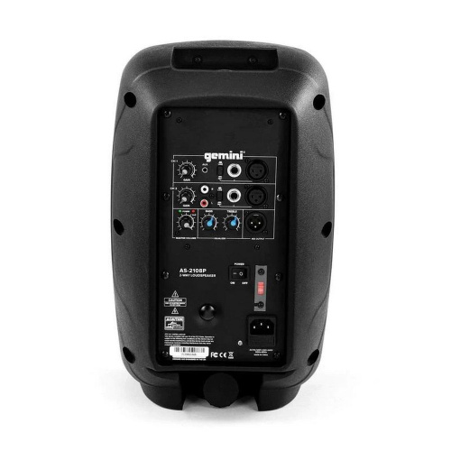 Gemini AS-2108P 8" акустическая система, 60Гц - 20 кГц, XLR RCA 1/8" линейные входы, XLR или 1/4" микрофонные входы, 2х1/4" гитарные входы фото 2