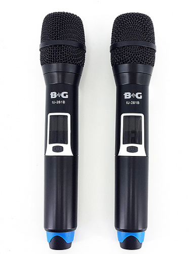 B&G IU-281B Радиосистема вокальная, UHF, 3 предустановленных группы частот по 2 частоты, 2 ручных микрофона фото 6