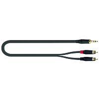 QUIK LOK JUST J352RCA 1 компонентный кабель серии Just, 1 м, металлические разъёмы Mini Jack Male Stereo (3,5 mm) - 2RCA