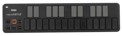 KORG NANOKEY2-BK портативный USB-MIDI-контроллер, 25 чувствительных к нажатию клавиш, кнопки изменения высоты тона, модуляции, сустейна и транспониров