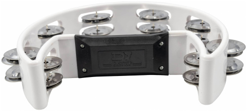 EASTTOP DF102 WHITE Пластиковый тамбурин "Полукруг", 8 пар сдвоенных джинглов, цвет белый фото 2