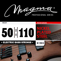 Magma Strings BE200N Струны для бас-гитары 50-110, Серия: Nickel Plated Steel, Калибр: 50-70-90-110, Обмотка: круглая, никелированая сталь, Натяжение: