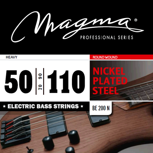Magma Strings BE200N Струны для бас-гитары 50-110, Серия: Nickel Plated Steel, Калибр: 50-70-90-110, Обмотка: круглая, никелированая сталь, Натяжение: