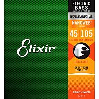 Elixir 14077 NanoWeb струны для бас-гитары Medium 45-105