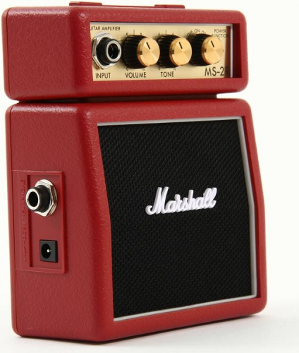 MARSHALL MS-2R MICRO AMP (RED) усилитель гитарный транзисторный, микрокомбо, 1 Вт, питание от батарей и адаптера (приобретается отдельно), красный цве фото 2