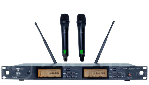 Anzhee RS100 dual HH радиосистема профессиональная 2 канальная радиосистема с двумя ручными передатч