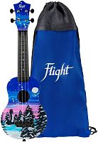 FLIGHT ULTRA S-42 Snow укулеле сопрано,серия Ultra, поликарбонат армированный.Рисунок.Рюкзак