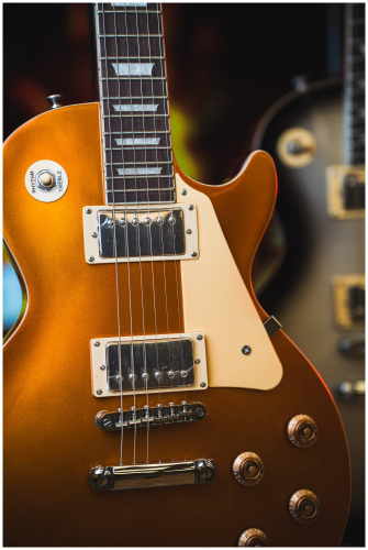 JET JL-500 GD электрогитара, Les Paul, корпус красное дерево, HH, цвет золотой фото 8