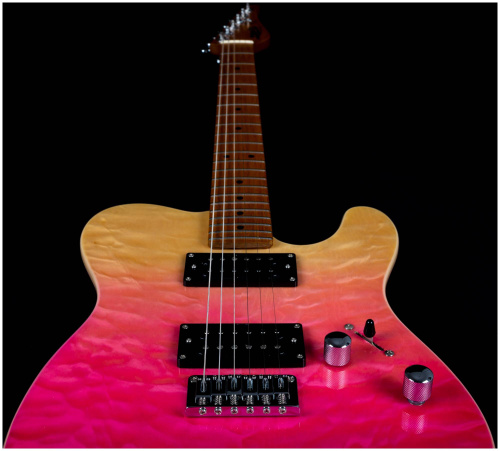 JET JT-450 QTPK электрогитара, Telecaster, корпус липа, топ тигровый клен, цвет PK фото 14