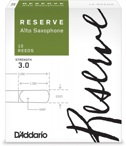 D'ADDARIO WOODWINDS DJR1030 RESERVE ASX- 10 PACK 3.0 трости для альт саксофона, размер 3, 10 шт