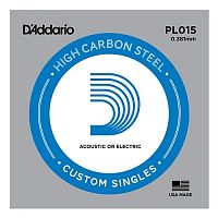D'ADDARIO PL015 Single Plain Steel 015 одиночная струна
