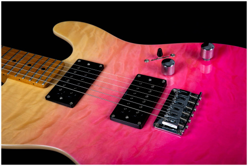 JET JT-450 QTPK электрогитара, Telecaster, корпус липа, топ тигровый клен, цвет PK фото 7
