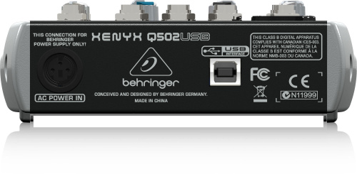 Behringer Q502USB Компактный малошумящий микшерный пульт (5 входов, 2 шины, компрессор, USB аудио интерфейс) фото 4