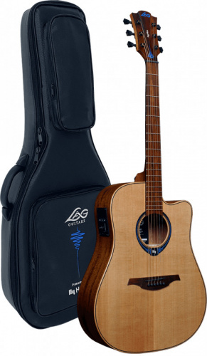 LAG THV-10DCE LB SMART Электроакустическая гитара + кейс, с встроенным процессором эффектов