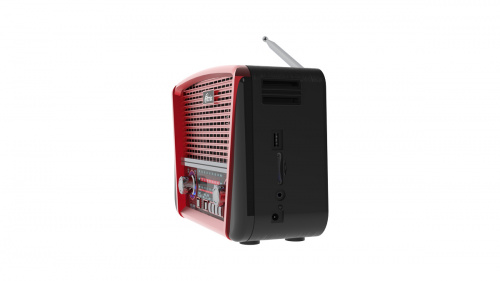 RITMIX RPR-050 RED ФМ радиоприёмник 3-диапазонный (ФМ/КВ/СВ), AUX вход, встроенный мр3 плеер, воспроизведение с micro SD и SD карт памяти или USB флэш фото 3