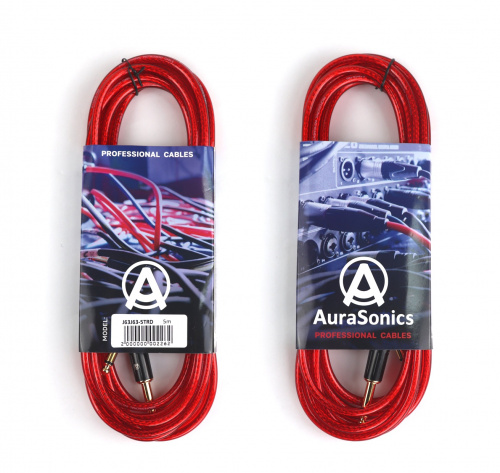 AuraSonics J63J63-5TRD гитарный кабель Jack TS 6.3мм Jack TS 6.3мм 5м, прозрачный красный