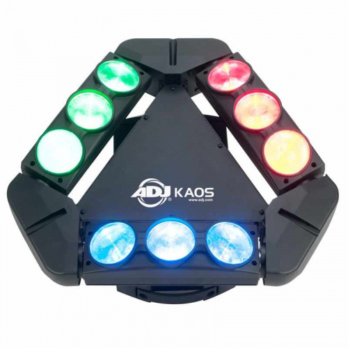 American DJ KAOS осветительное устройство с динамичными и узкими лучами в сочетании с чейзами трех 3-секцион