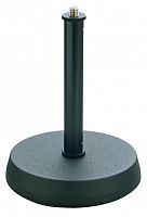 K&M 23200-300-55 настольная прямая стойка для микрофона,звукопоглощающая литая основа, h 175мм, черная