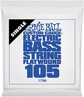 ERNIE BALL 1798 одиночная струна для бас-гитары. Сталь, Flat Wound, калибр .105