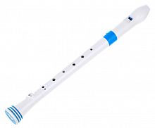 NUVO Recorder White/Blue блок-флейта сопрано, строй С, немецкая система, материал АБС пластик, цвет белый/голубой, чехол в комплекте