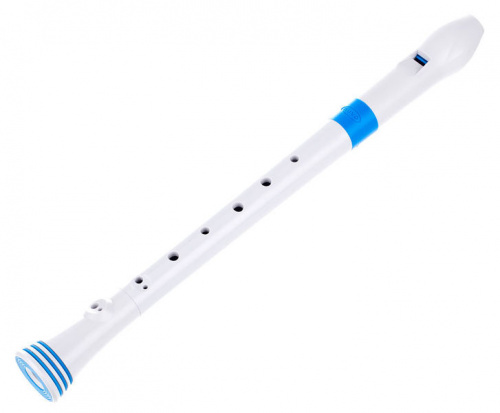 NUVO Recorder White/Blue блок-флейта сопрано, строй С, немецкая система, материал АБС пластик, цвет белый/голубой, чехол в комплекте