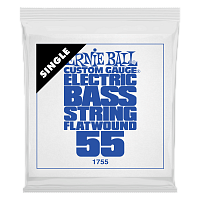 Ernie Ball 1755 струна одиночная для бас-гитары Серия Flatwound Калибр: 55 Сердцевина: шестигра