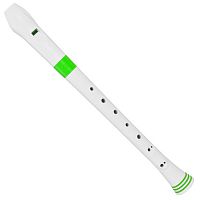 NUVO Recorder White/Green блок-флейта сопрано, строй С, немецкая система, материал АБС пластик, цвет, белый/зелёный, чехол в комплекте