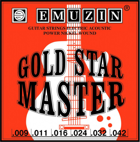 EMUZIN 'GOLD STAR MASTER' с обмоткой из нержавеющей стали /.009 .042/
