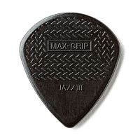 Dunlop Max-Grip Jazz III Stiffo 471P3S 6Pack медиаторы, остр кончик, толщина 1.38 мм, черные, 6 шт.