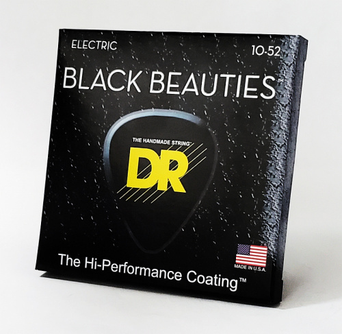 DR BKE-10/52 BLACK BEAUTIES струны для электрогитары чёрные 10 52 фото 3
