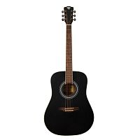 ROCKDALE Aurora D6 Satin BK акустическая гитара дредноут, цвет черный, сатиновое покрытие