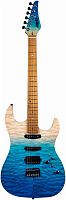 JET JS-1000 QTBL электрогитара, Stratocaster, корпус красное дерево с топом из волнистого клена, 2