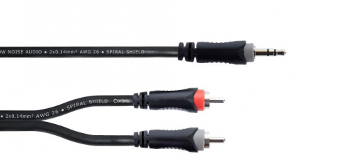 Cordial EY 1 WCC кабель Y-адаптер джек стерео 3.5мм—2xRCA, 1.0м, черный