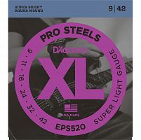 D'Addario EPS520 струны для электрогитары, ProSteels,Super Light, 9-42