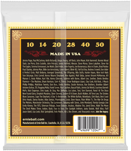 Ernie Ball 2047 струны для акуст.гитары Silk & Steel Extra Soft (10-14-20w-28-40-50) фото 2